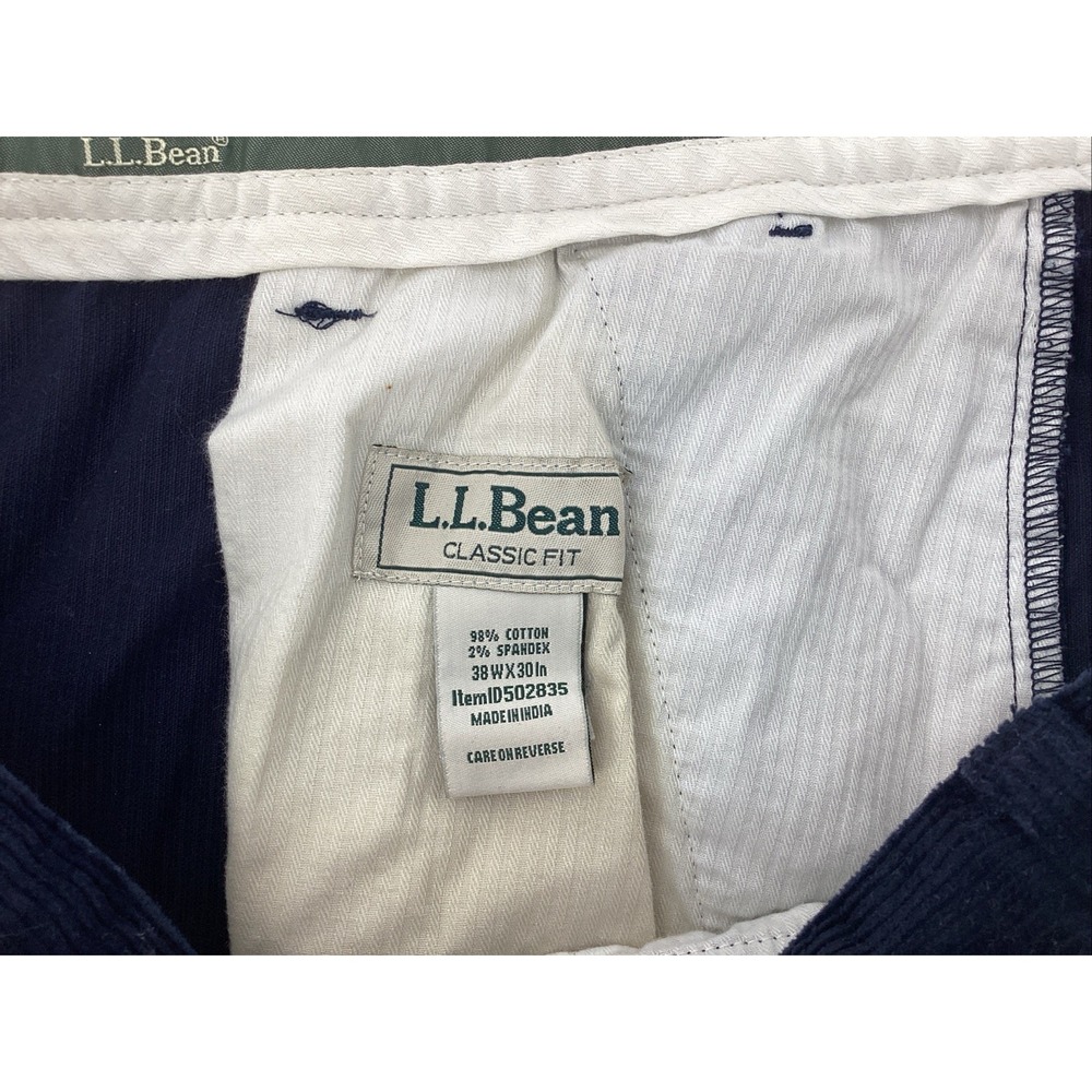 LL Bean Classic Fit Corduroy Pants Navy Blue Men Size 38  Academia Preppy - Picture 3 of 6